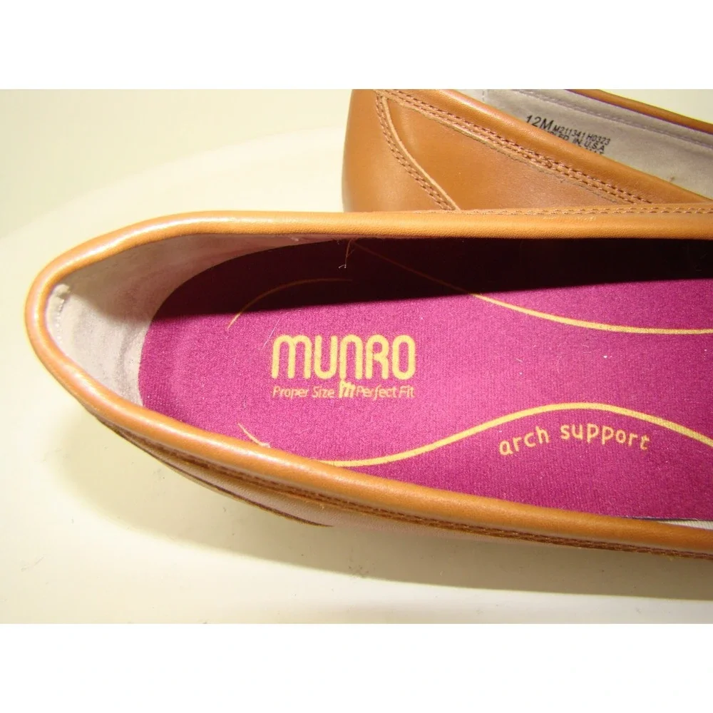 NEW MUNRO GRYFFIN WOMENS TAN LEATHER BIT LOAFERS SHOES SIZE 12M C122